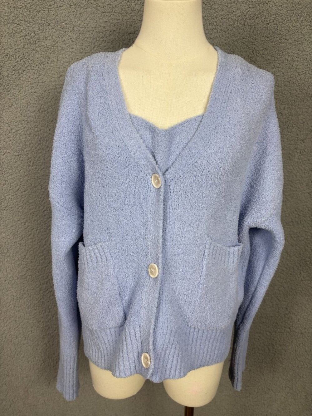 Hippie Rose Juniors' Frozen Peri Cardigan & Tank Top Set  XL Blue New With Tag